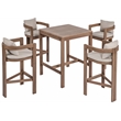 Meridian Furniture Newport Acacia Wood Patio Square Bar Table w/ Cover