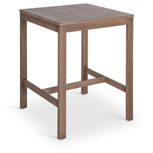 Meridian Furniture Newport Acacia Wood Patio Square Bar Table w/ Cover