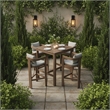 Meridian Furniture Newport Acacia Wood Patio Square Bar Table w/ Cover