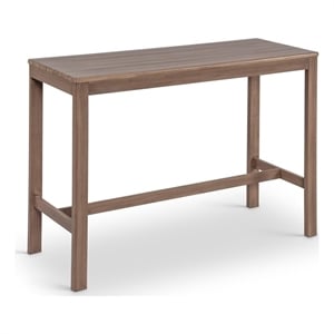 Meridian Furniture Newport Acacia Wood Patio Rectangle Bar Table w/ Cover