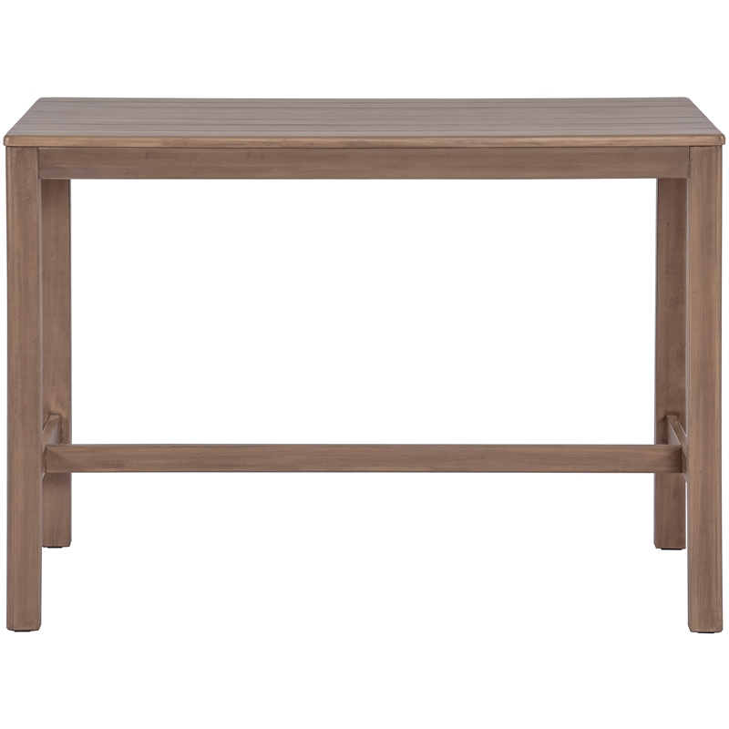 Meridian Furniture Newport Acacia Wood Patio Rectangle Bar Table w/ Cover