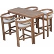 Meridian Furniture Newport Acacia Wood Patio Rectangle Bar Table w/ Cover
