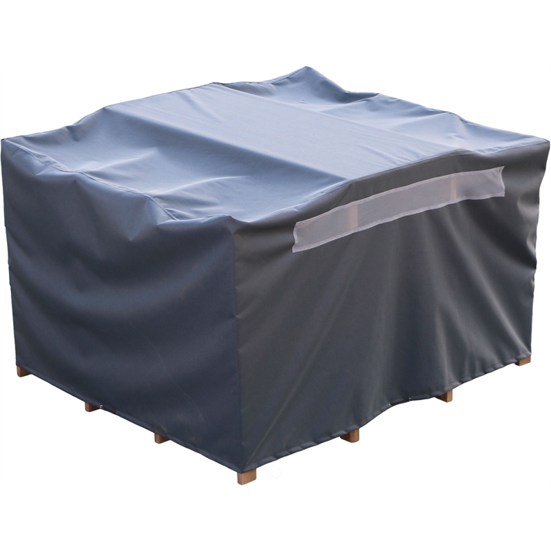 Meridian Furniture Newport Acacia Wood Patio Rectangle Bar Table w/ Cover