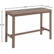 Meridian Furniture Newport Acacia Wood Patio Rectangle Bar Table w/ Cover