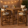 Meridian Furniture Newport Beige Water Resistant Fabric Patio Bar Stool