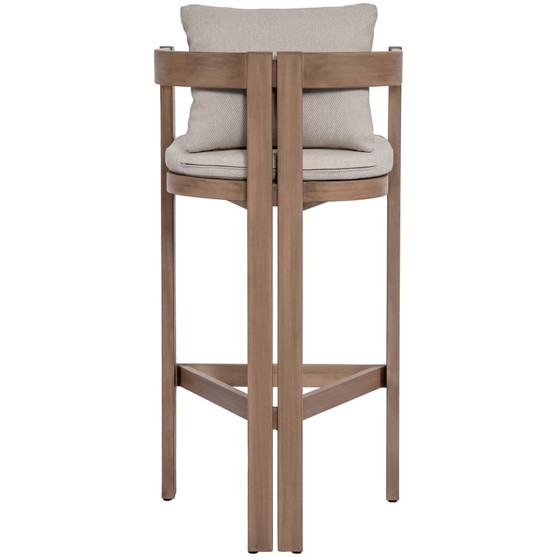 Meridian Furniture Newport Beige Water Resistant Fabric Patio Bar Stool