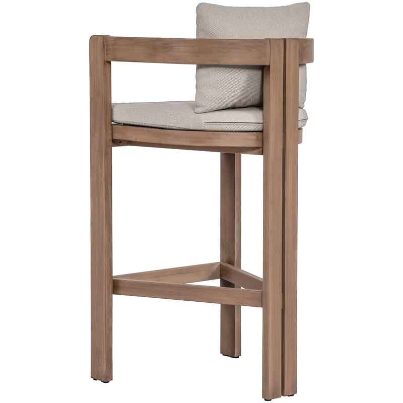 Meridian Furniture Newport Beige Water Resistant Fabric Patio Bar Stool