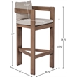 Meridian Furniture Newport Beige Water Resistant Fabric Patio Bar Stool