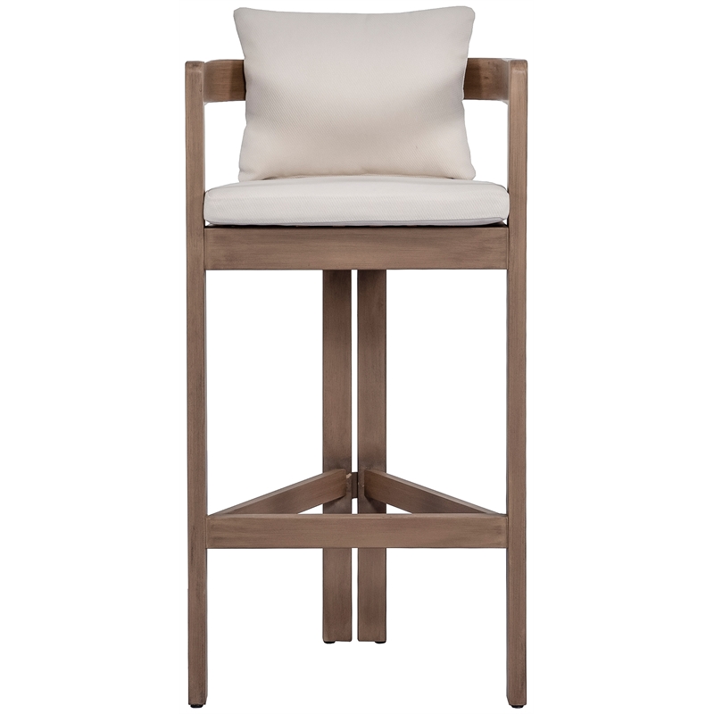 Meridian Furniture Newport Cream Water Resistant Fabric Patio Bar Stool