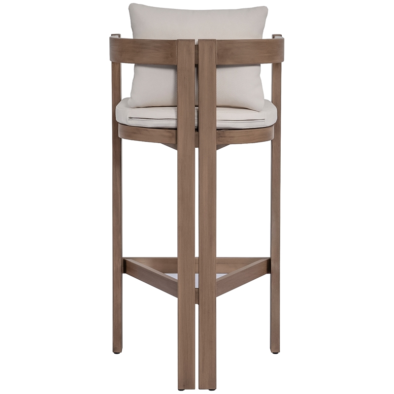 Meridian Furniture Newport Cream Water Resistant Fabric Patio Bar Stool