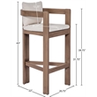 Meridian Furniture Newport Cream Water Resistant Fabric Patio Bar Stool