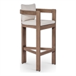 Meridian Furniture Newport Cream Water Resistant Fabric Patio Bar Stool