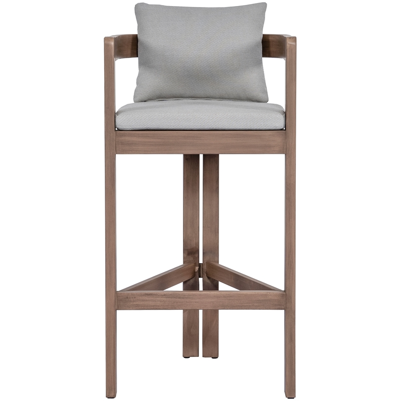 Meridian Furniture Newport Grey Water Resistant Fabric Patio Bar Stool