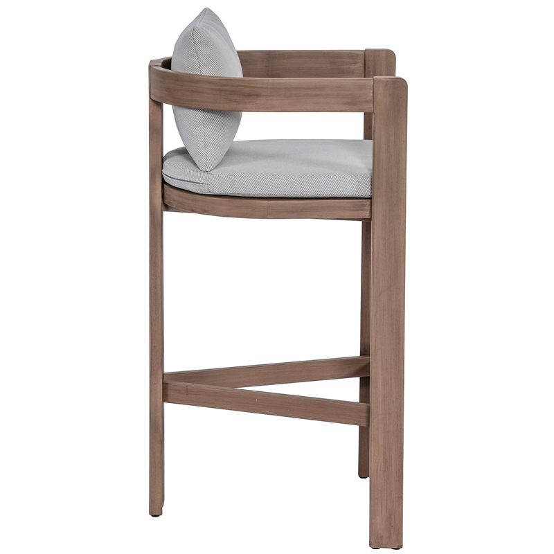 Meridian Furniture Newport Grey Water Resistant Fabric Patio Bar Stool