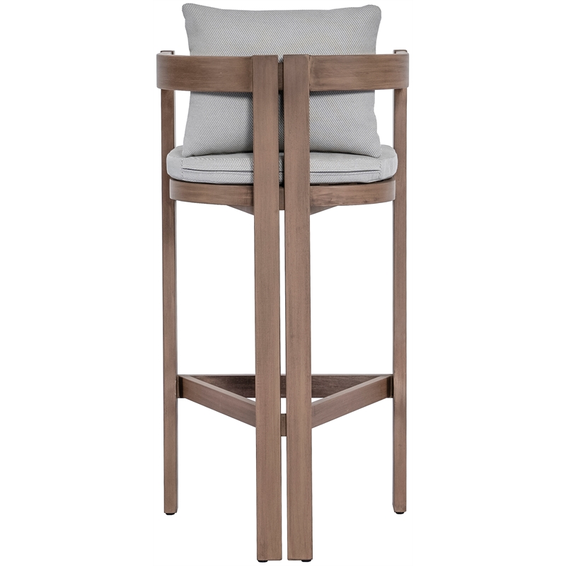 Meridian Furniture Newport Grey Water Resistant Fabric Patio Bar Stool