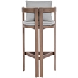 Meridian Furniture Newport Grey Water Resistant Fabric Patio Bar Stool