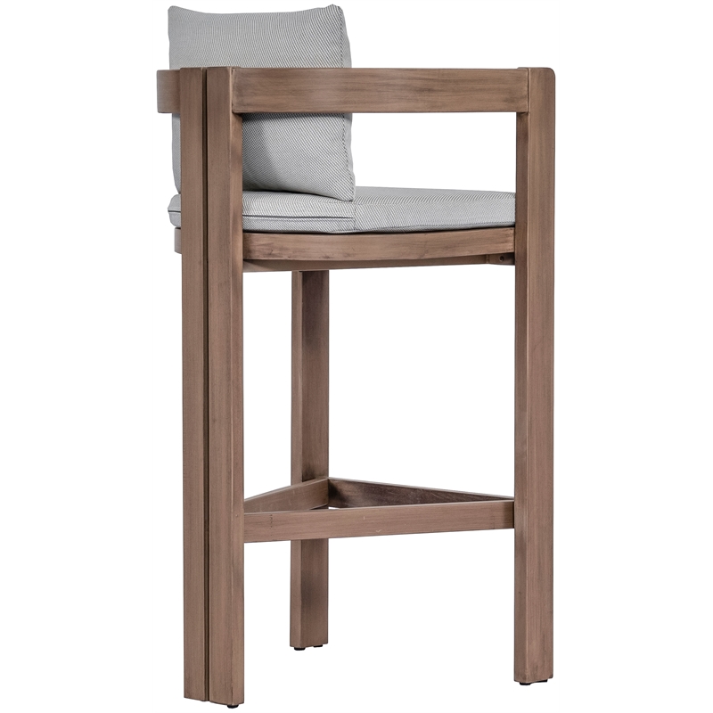 Meridian Furniture Newport Grey Water Resistant Fabric Patio Bar Stool