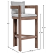 Meridian Furniture Newport Grey Water Resistant Fabric Patio Bar Stool