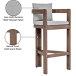 Meridian Furniture Newport Grey Water Resistant Fabric Patio Bar Stool