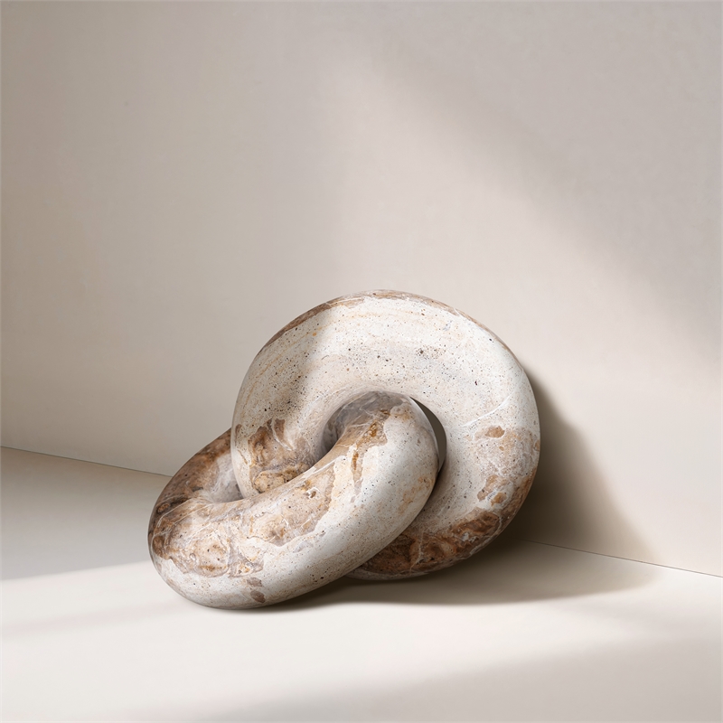 Meridian Furniture Knot Beige Marble Decorative Knot