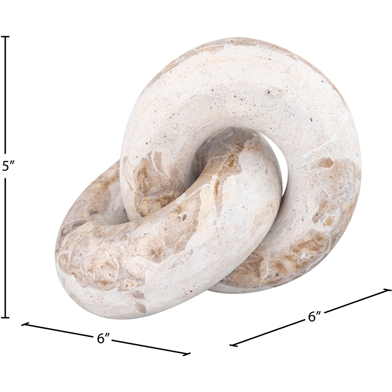 Meridian Furniture Knot Beige Marble Decorative Knot