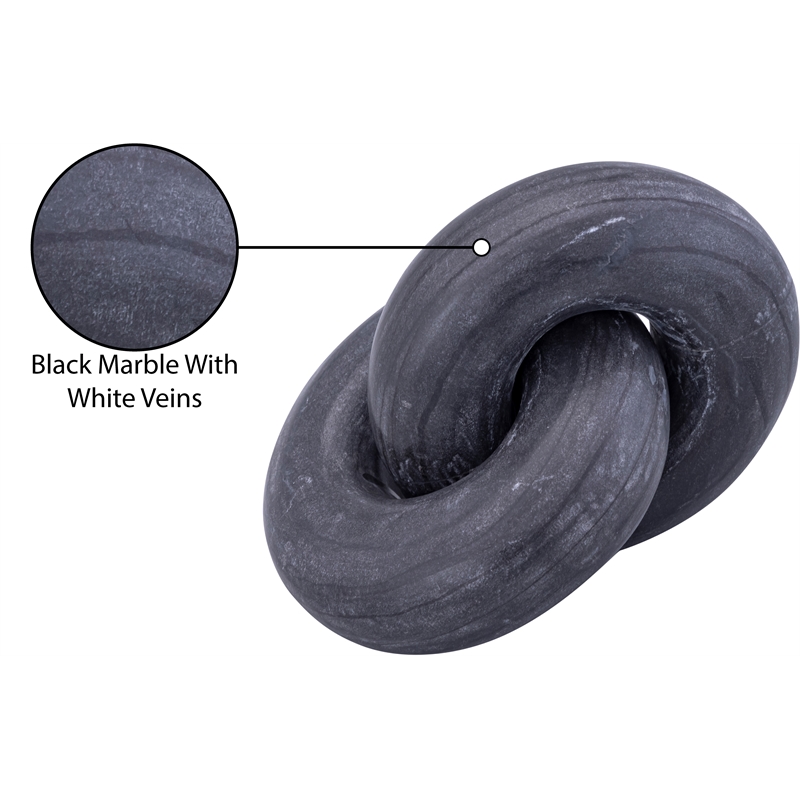 Meridian Furniture Knot Black Marble Decorative Knot