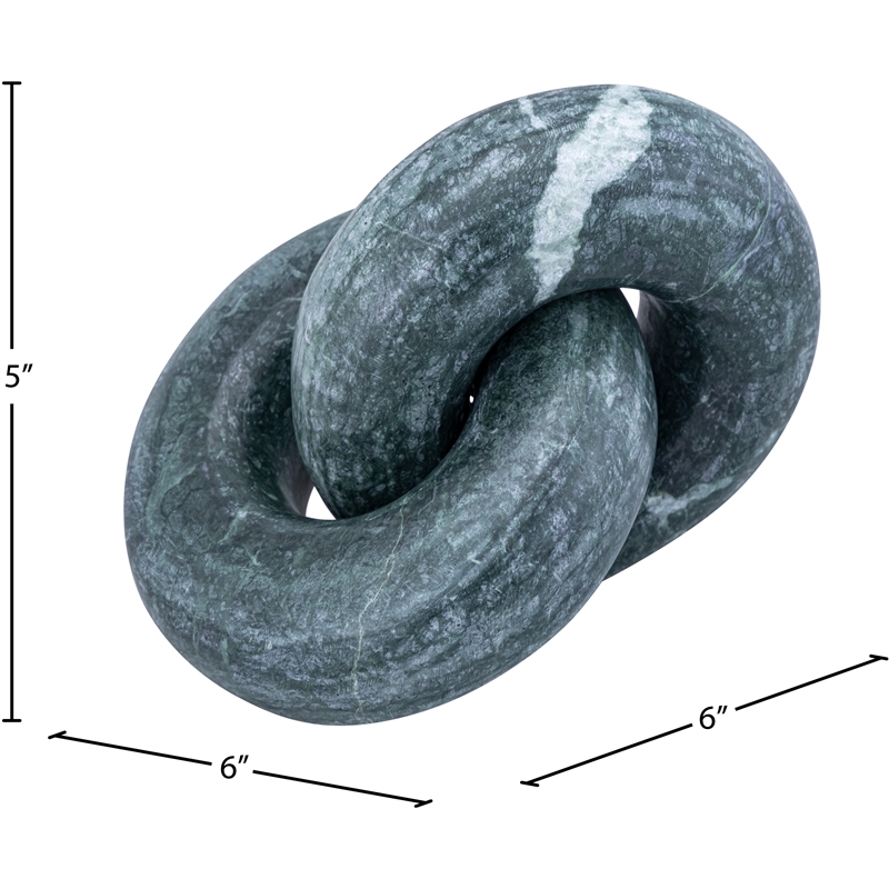 Meridian Furniture Knot Green Marble Decorative Knot