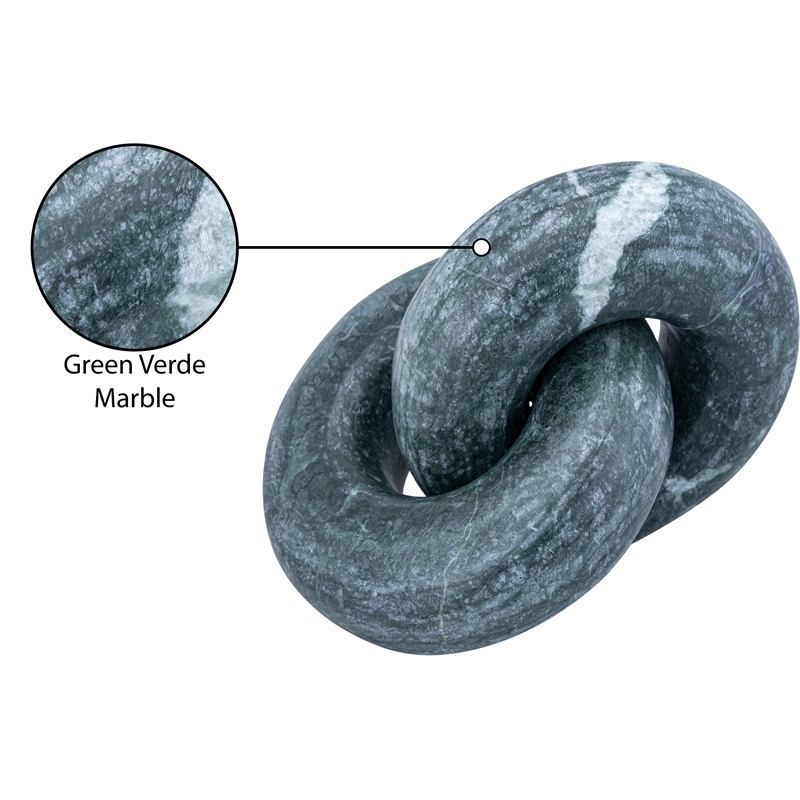 Meridian Furniture Knot Green Marble Decorative Knot