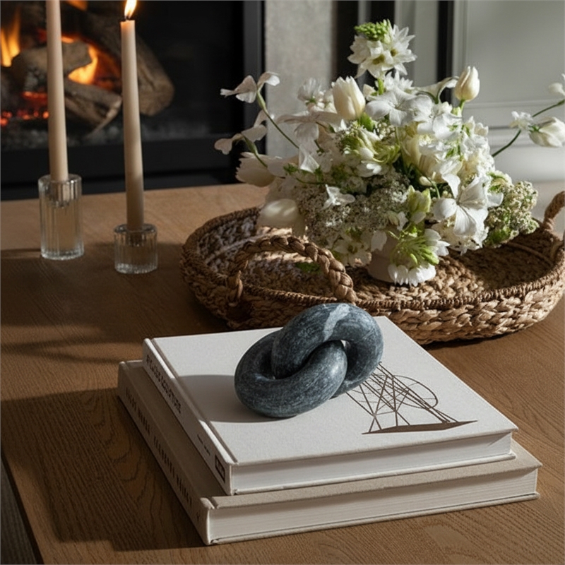 Meridian Furniture Knot Green Marble Decorative Knot