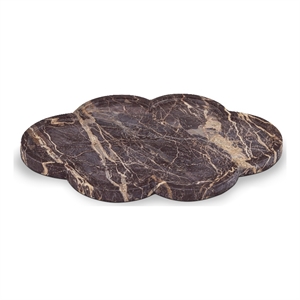 Meridian Furniture Rimini Cherry Clover Shaped Marble Tray