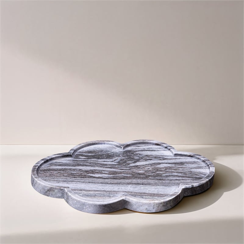 Meridian Furniture Rimini Panda Clover Shaped Marble Tray