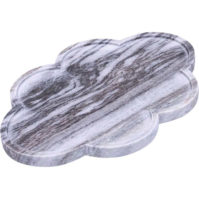 Meridian Furniture Rimini Panda Clover Shaped Marble Tray