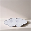 Meridian Furniture Rimini White Clover Shaped Marble Tray