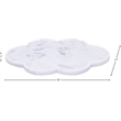 Meridian Furniture Rimini White Clover Shaped Marble Tray