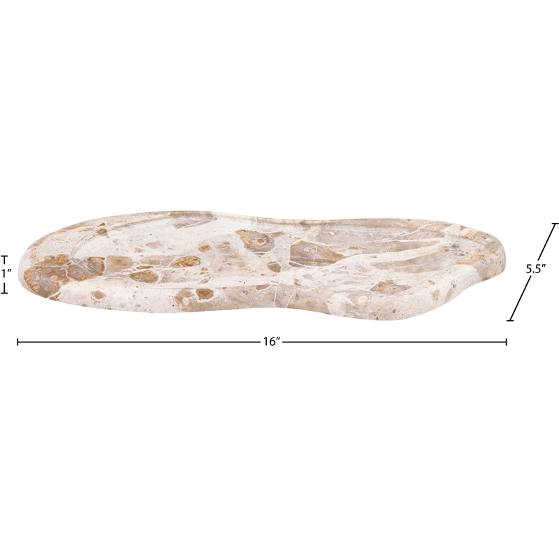 Meridian Furniture Arezzo Beige Marble Tray