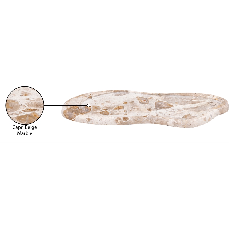 Meridian Furniture Arezzo Beige Marble Tray