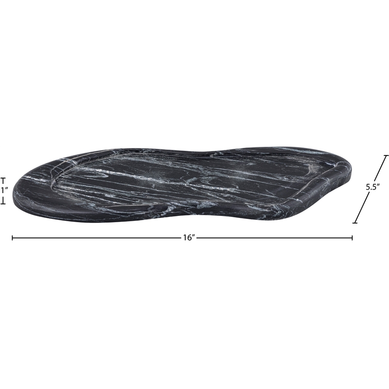 Meridian Furniture Arezzo Black Marble Tray