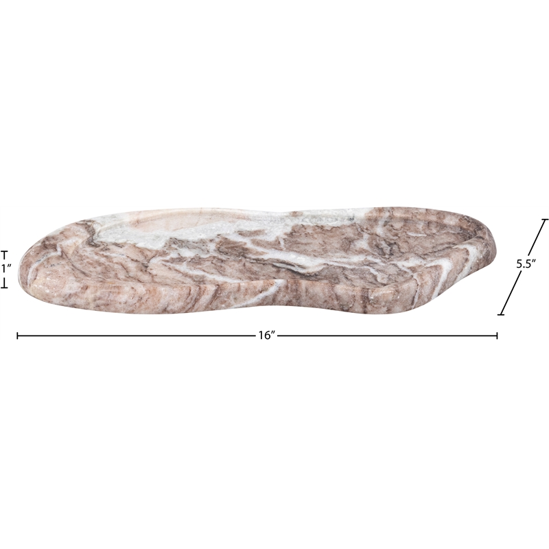Meridian Furniture Arezzo Brown Marble Tray