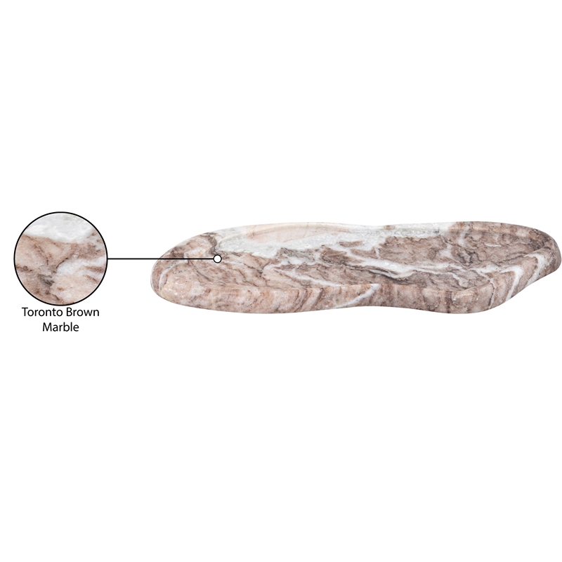 Meridian Furniture Arezzo Brown Marble Tray