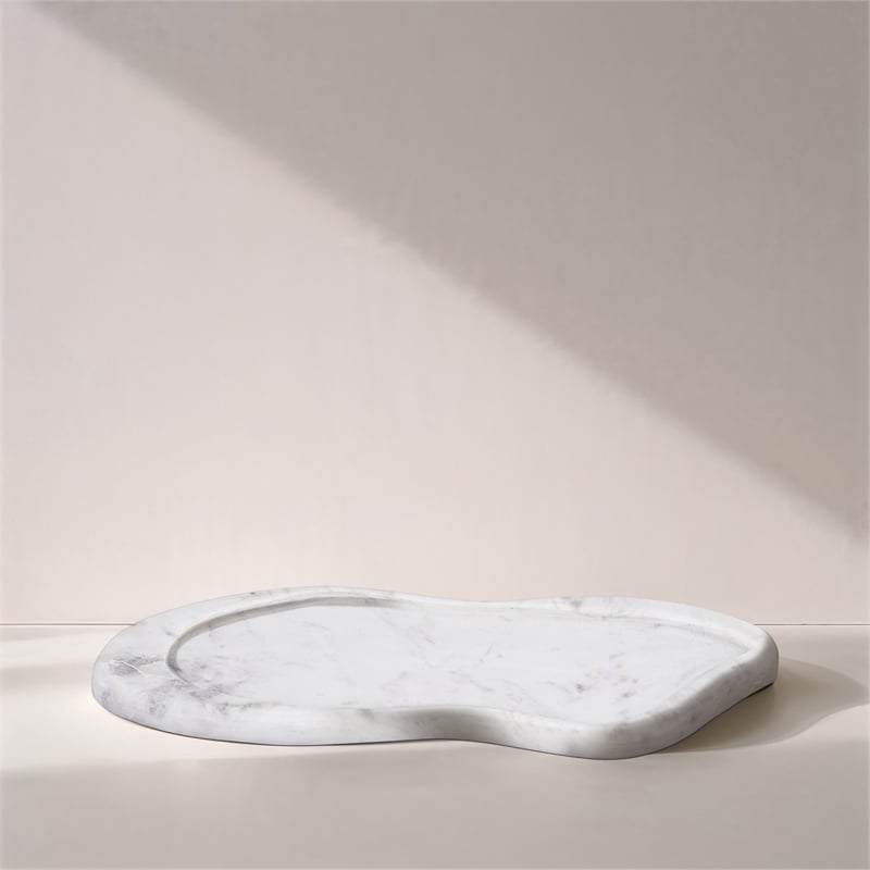 Meridian Furniture Arezzo White Marble Tray