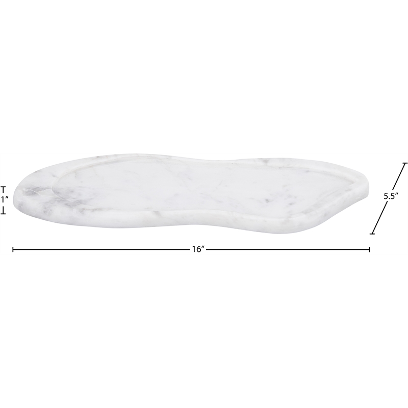 Meridian Furniture Arezzo White Marble Tray