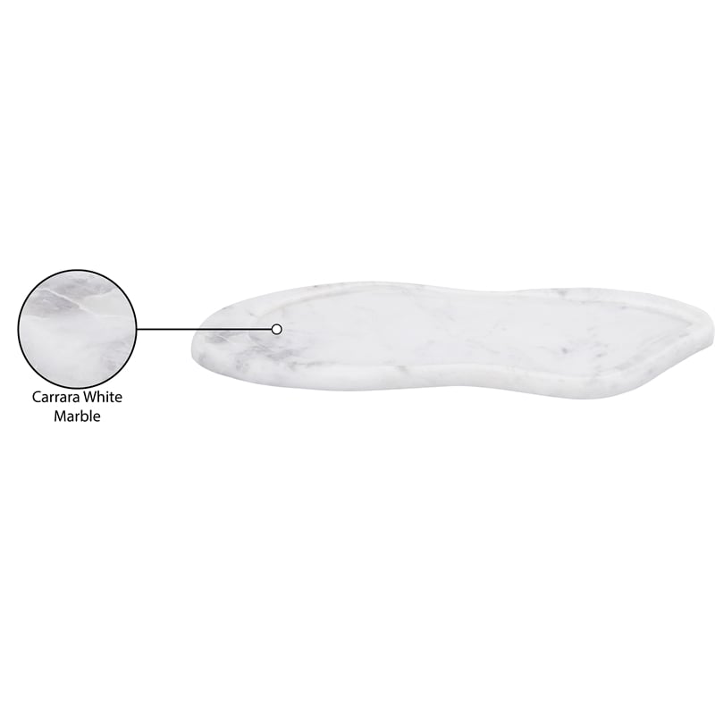 Meridian Furniture Arezzo White Marble Tray