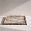 Meridian Furniture Barletta Beige Square Marble Tray