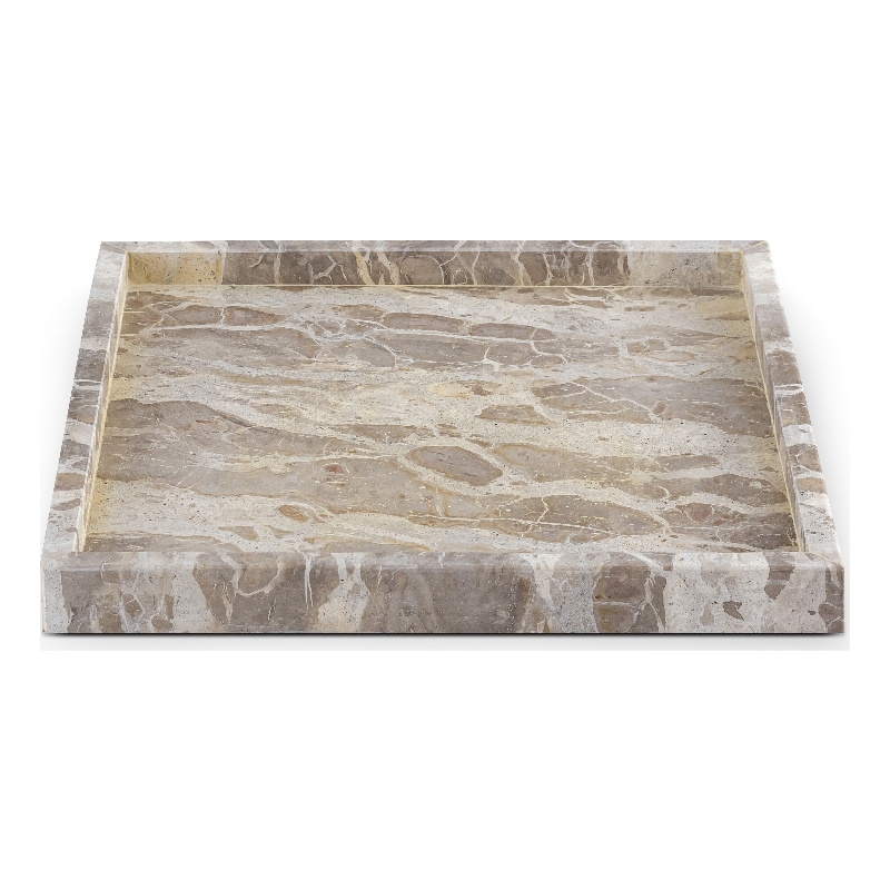 Meridian Furniture Barletta Beige Square Marble Tray