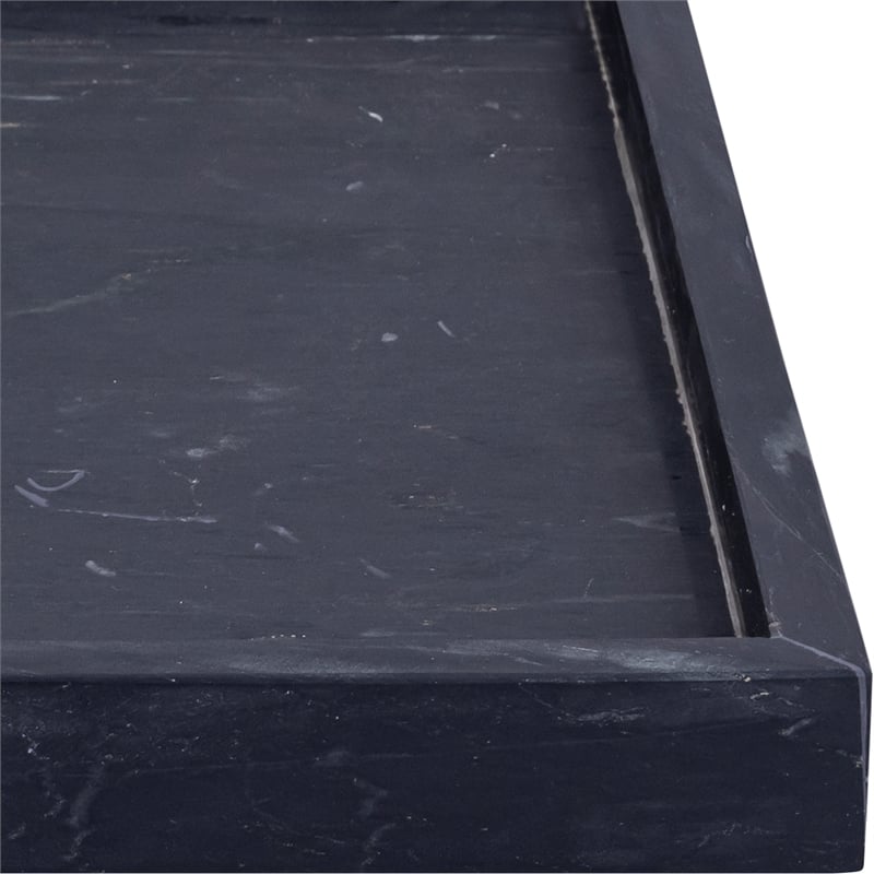 Meridian Furniture Barletta Black Square Marble Tray