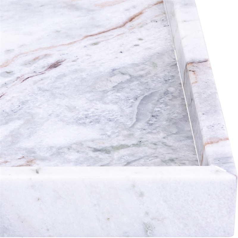 Meridian Furniture Barletta Brown Square Marble Tray