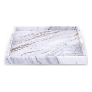 Meridian Furniture Barletta Brown Square Marble Tray