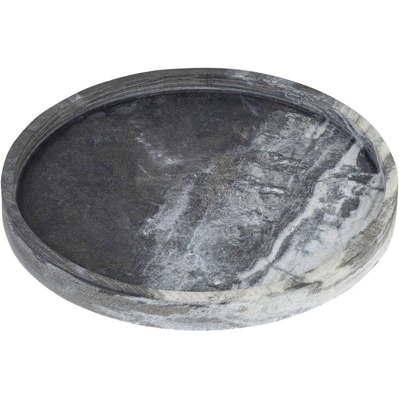 Meridian Furniture Barletta Panda Round Marble Tray