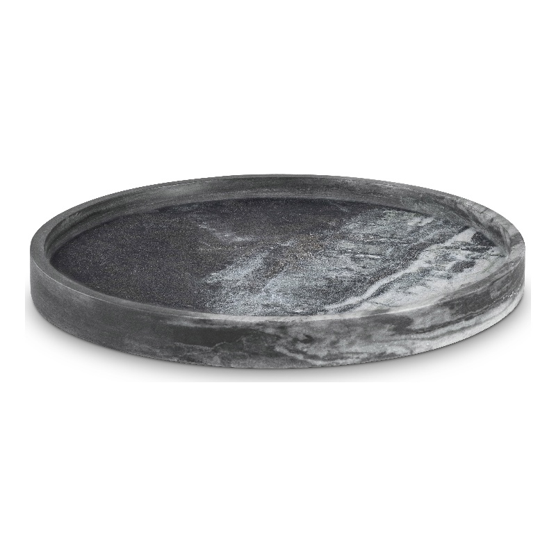 Meridian Furniture Barletta Panda Round Marble Tray