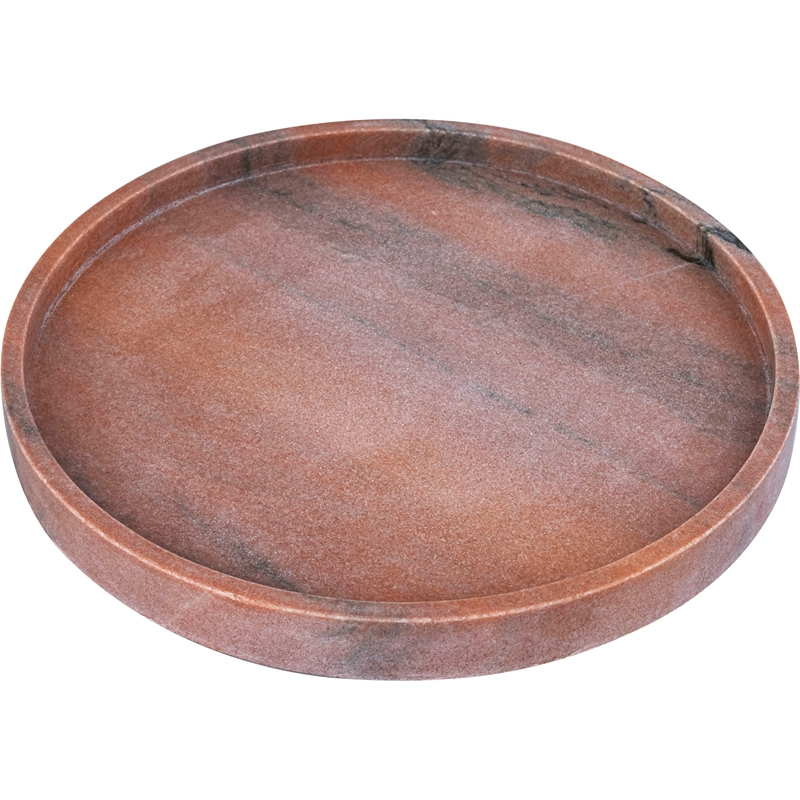 Meridian Furniture Barletta Pink Round Marble Tray